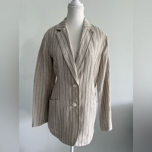 Striped Beige Women's Blazer